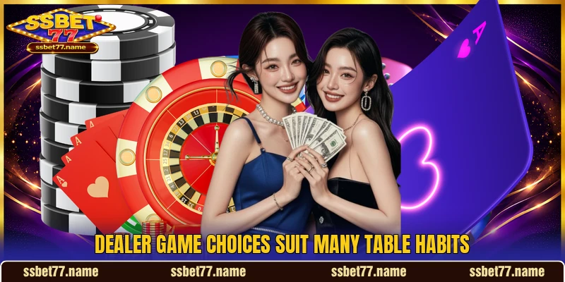 Dealer game choices suit many table habits Dealer game choices suit many table habits